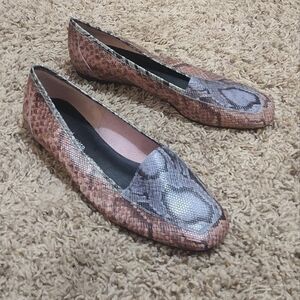 Donald Pliner Women's Deedee 7M Faux Snakeskin Pink/Purple Slip on Loafer Flats